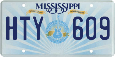 MS license plate HTY609
