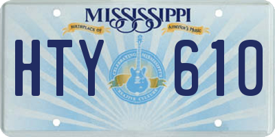 MS license plate HTY610
