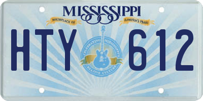 MS license plate HTY612