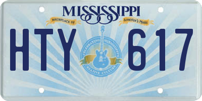 MS license plate HTY617