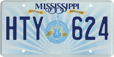 MS license plate HTY624