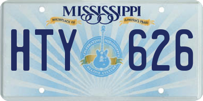 MS license plate HTY626