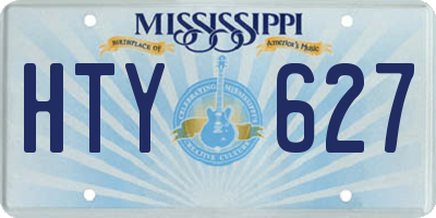 MS license plate HTY627