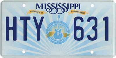 MS license plate HTY631