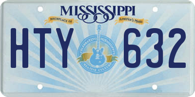 MS license plate HTY632