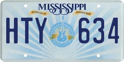 MS license plate HTY634