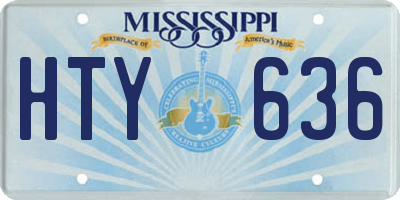 MS license plate HTY636