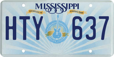 MS license plate HTY637