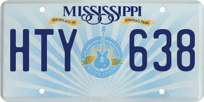 MS license plate HTY638