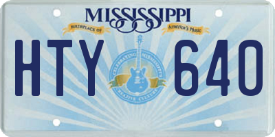 MS license plate HTY640