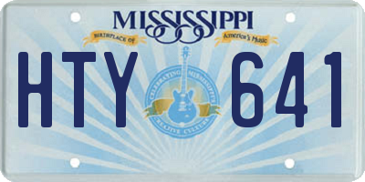 MS license plate HTY641