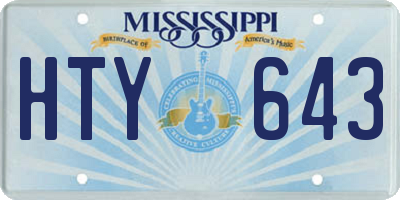 MS license plate HTY643