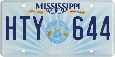 MS license plate HTY644