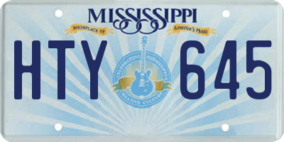 MS license plate HTY645