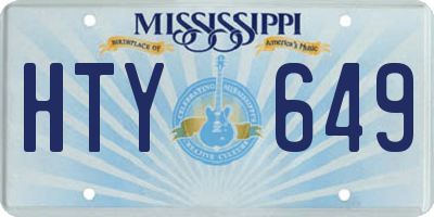 MS license plate HTY649