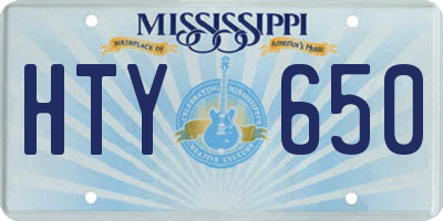 MS license plate HTY650