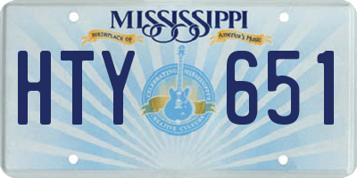 MS license plate HTY651