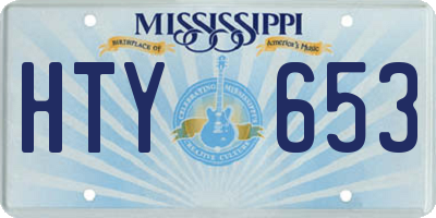 MS license plate HTY653