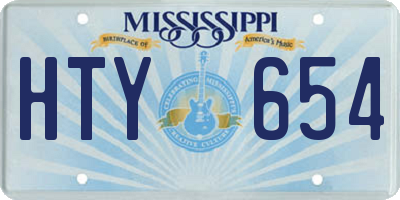 MS license plate HTY654