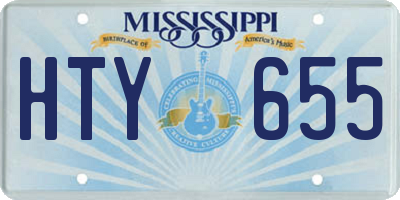 MS license plate HTY655
