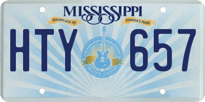 MS license plate HTY657