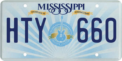 MS license plate HTY660