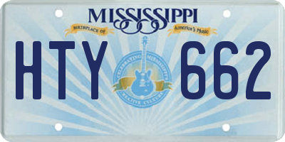 MS license plate HTY662