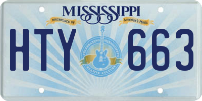 MS license plate HTY663