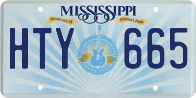 MS license plate HTY665