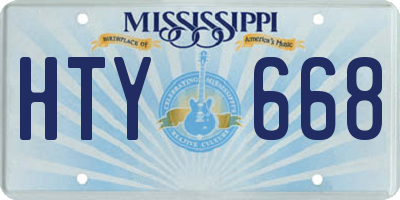 MS license plate HTY668