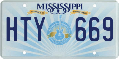 MS license plate HTY669