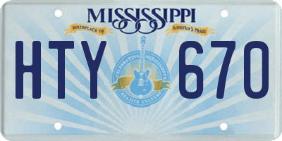 MS license plate HTY670