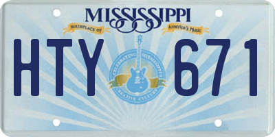 MS license plate HTY671