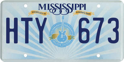 MS license plate HTY673