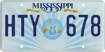 MS license plate HTY678