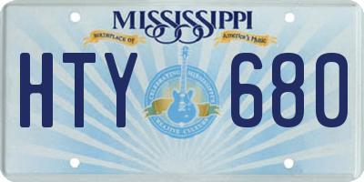 MS license plate HTY680