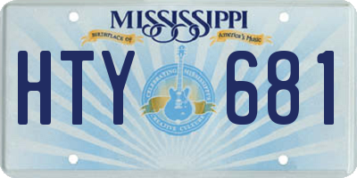MS license plate HTY681
