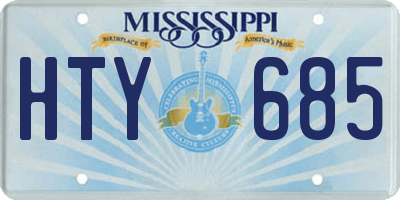 MS license plate HTY685