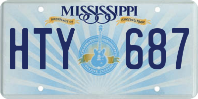 MS license plate HTY687