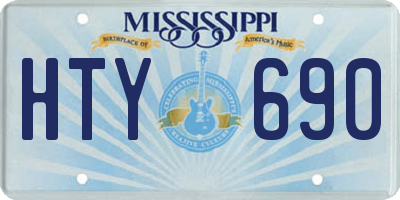 MS license plate HTY690