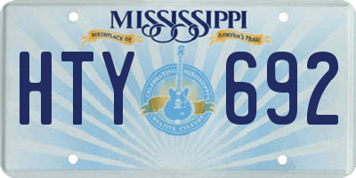 MS license plate HTY692