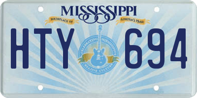 MS license plate HTY694