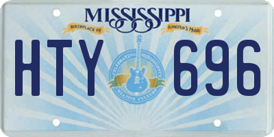 MS license plate HTY696