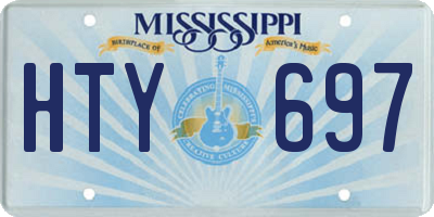 MS license plate HTY697