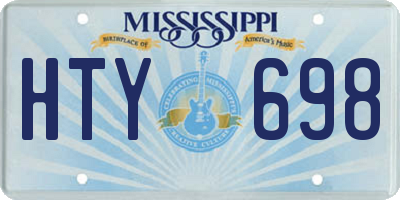 MS license plate HTY698