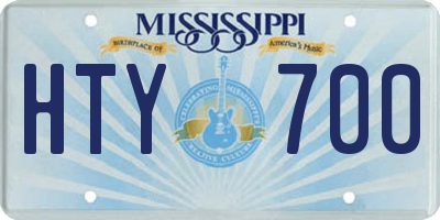 MS license plate HTY700