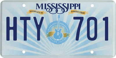 MS license plate HTY701