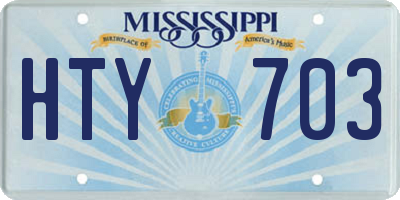 MS license plate HTY703