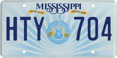 MS license plate HTY704