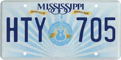 MS license plate HTY705
